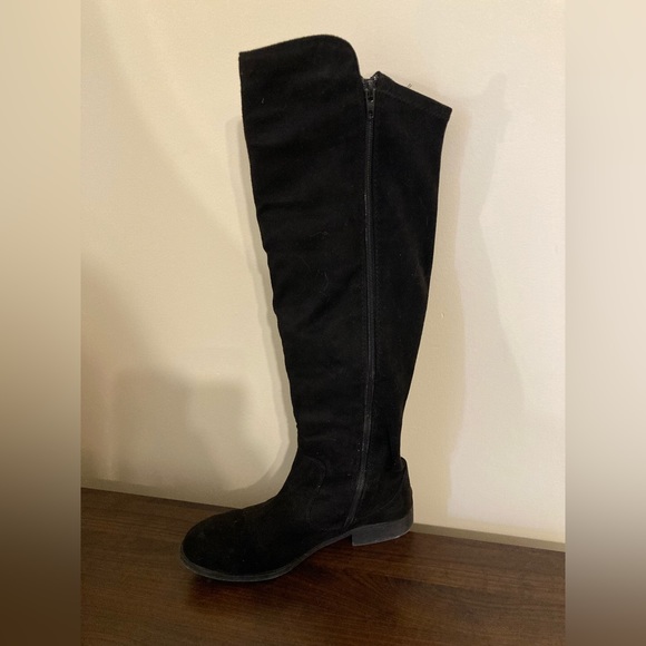 Wide-Calf Knee High Suede Boots - Picture 3 of 6